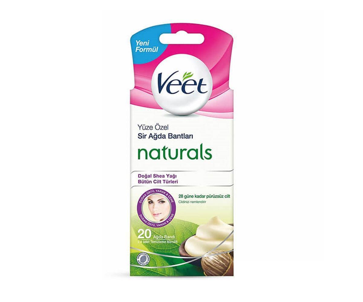 Veet Sir Ağda Bandı Yüz Bölgesi Naturals Doğal Shea Yağı 20'Li