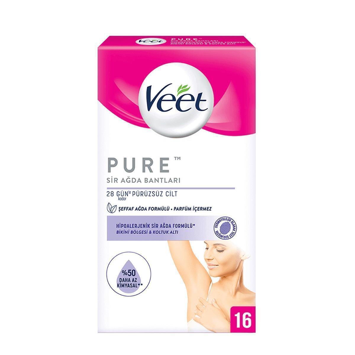 Veet Pure Hipoalerjenik Koltuk Altı Ve Bikini Bölgesi Sir Ağda Bandı 16 'lı