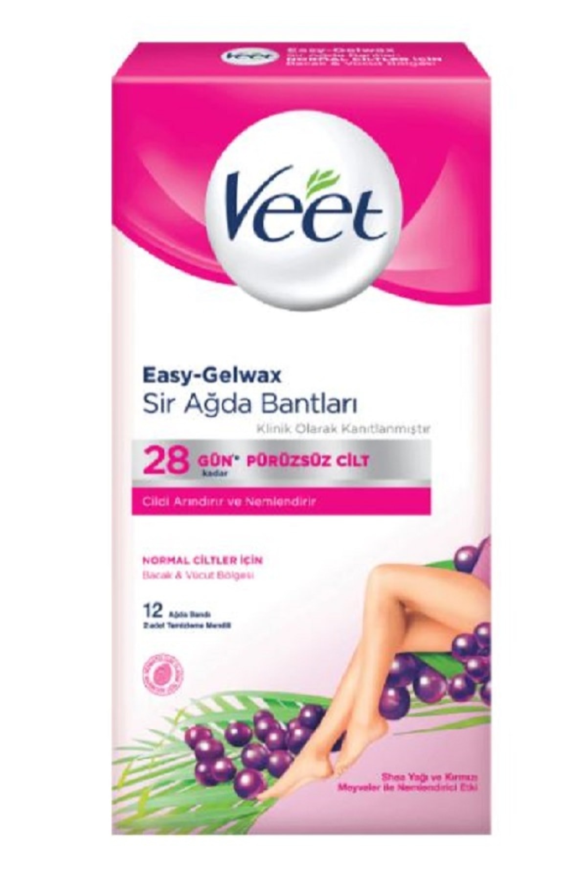 Veet Pembe Bacak - Vücut için Ağda Bandı 12'li