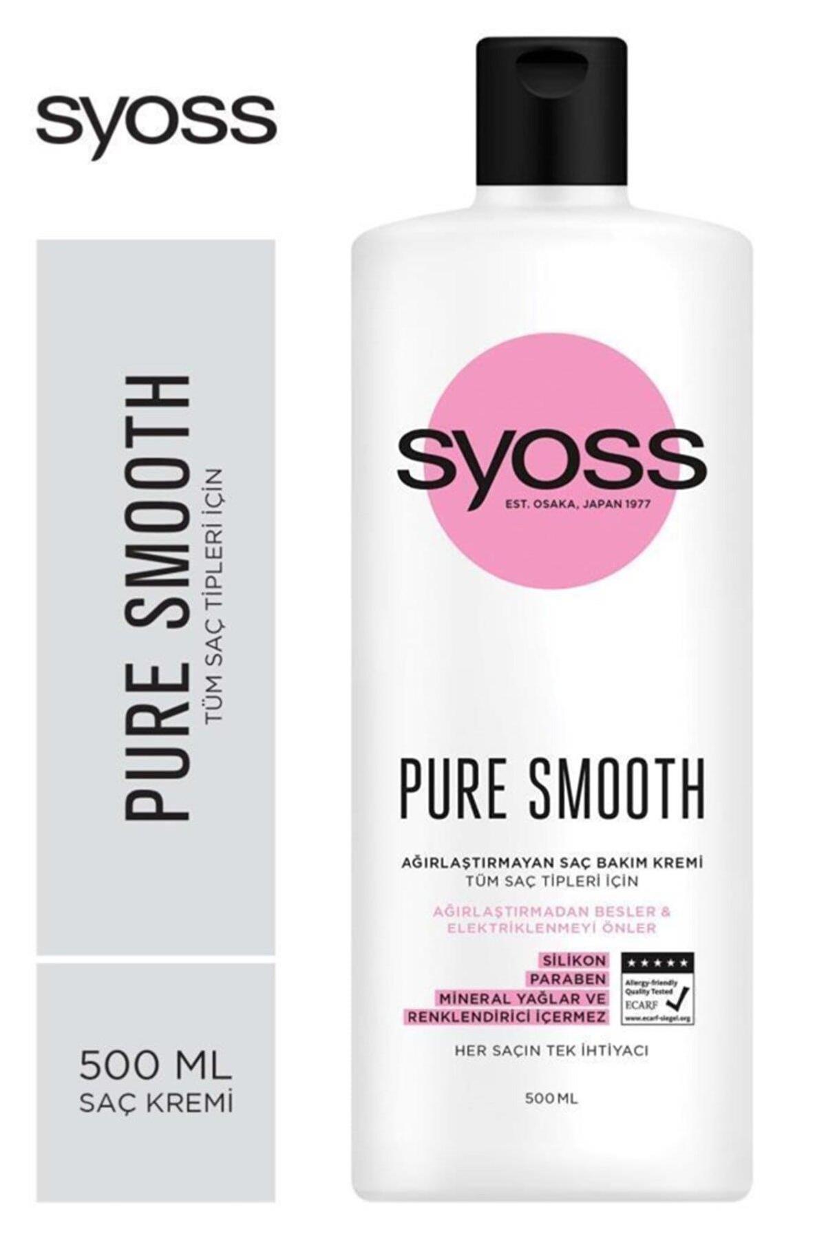 Syoss Pure Smooth Besleyici Tüm Saç Tipleri İçin Silikonsuz Saç Kremi 500 ml