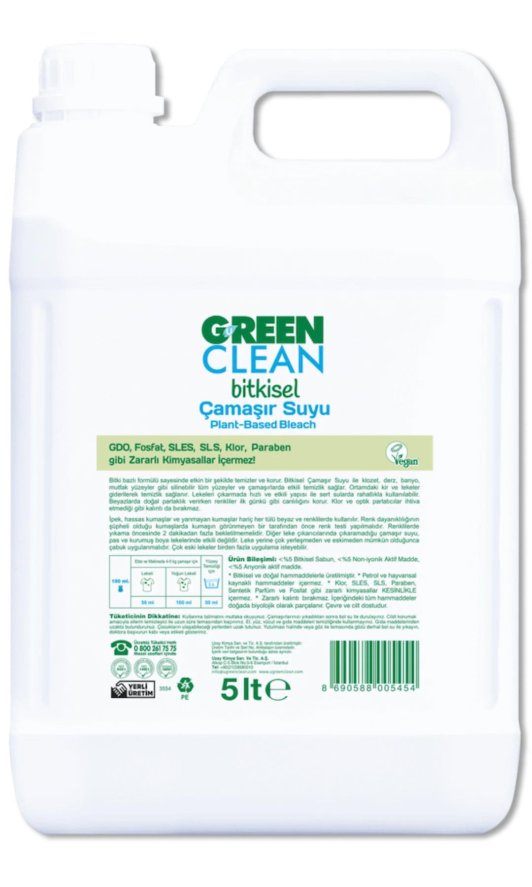 U GREEN CLEAN ÇAMAŞIR SUYU 5 LT