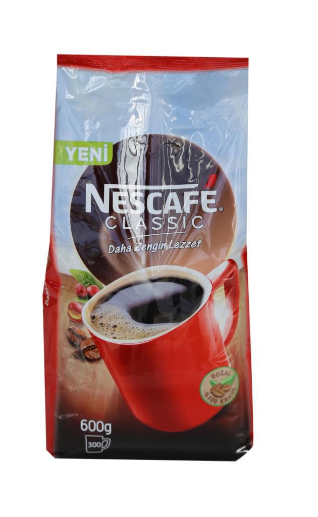 Nescafe Classic Klasik Sade 600 gr Paket 