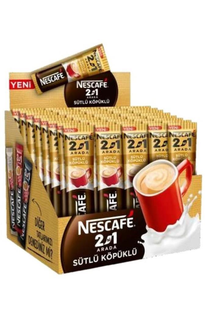 Nescafe Sütlü Köpüklü 2'si 1 Arada Sade 48'li Paket 