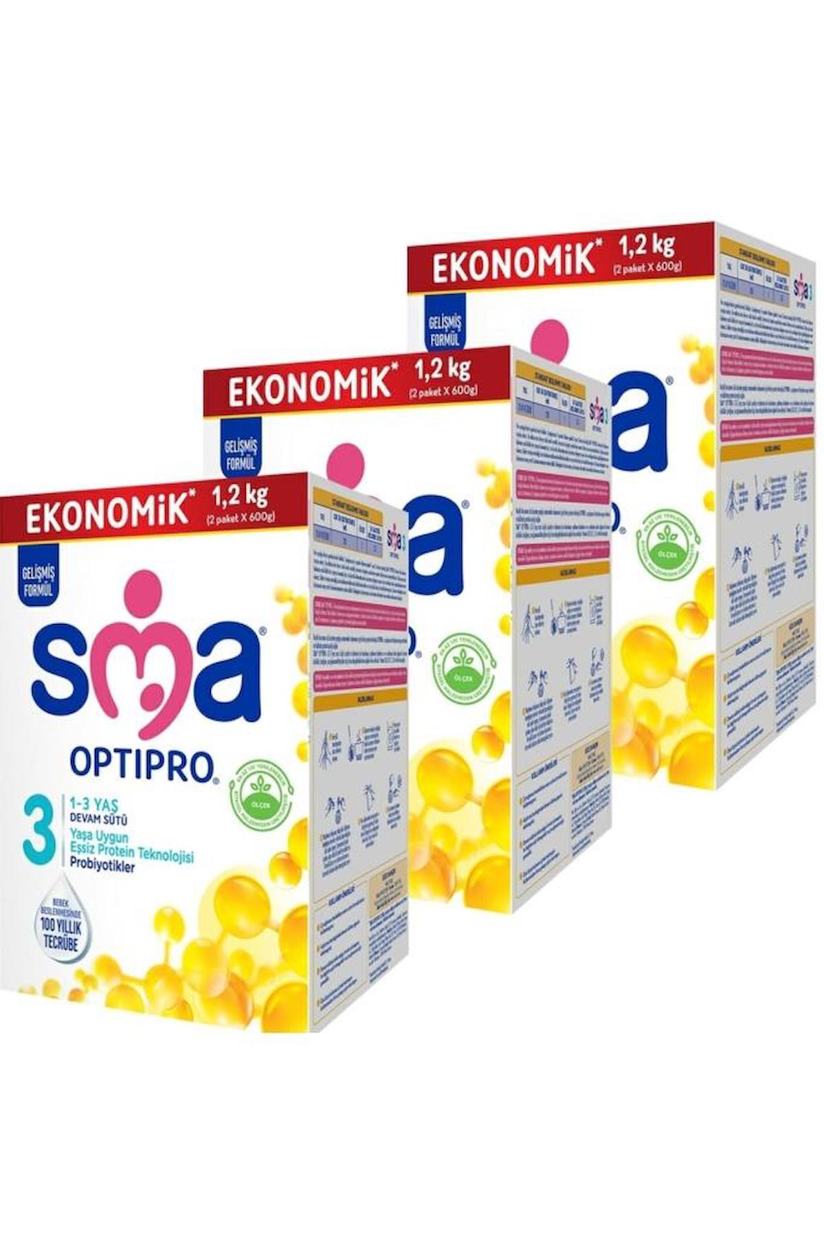 SMA Optipro 3 Prebiyotik Devam Sütü 3 x 1200 gr