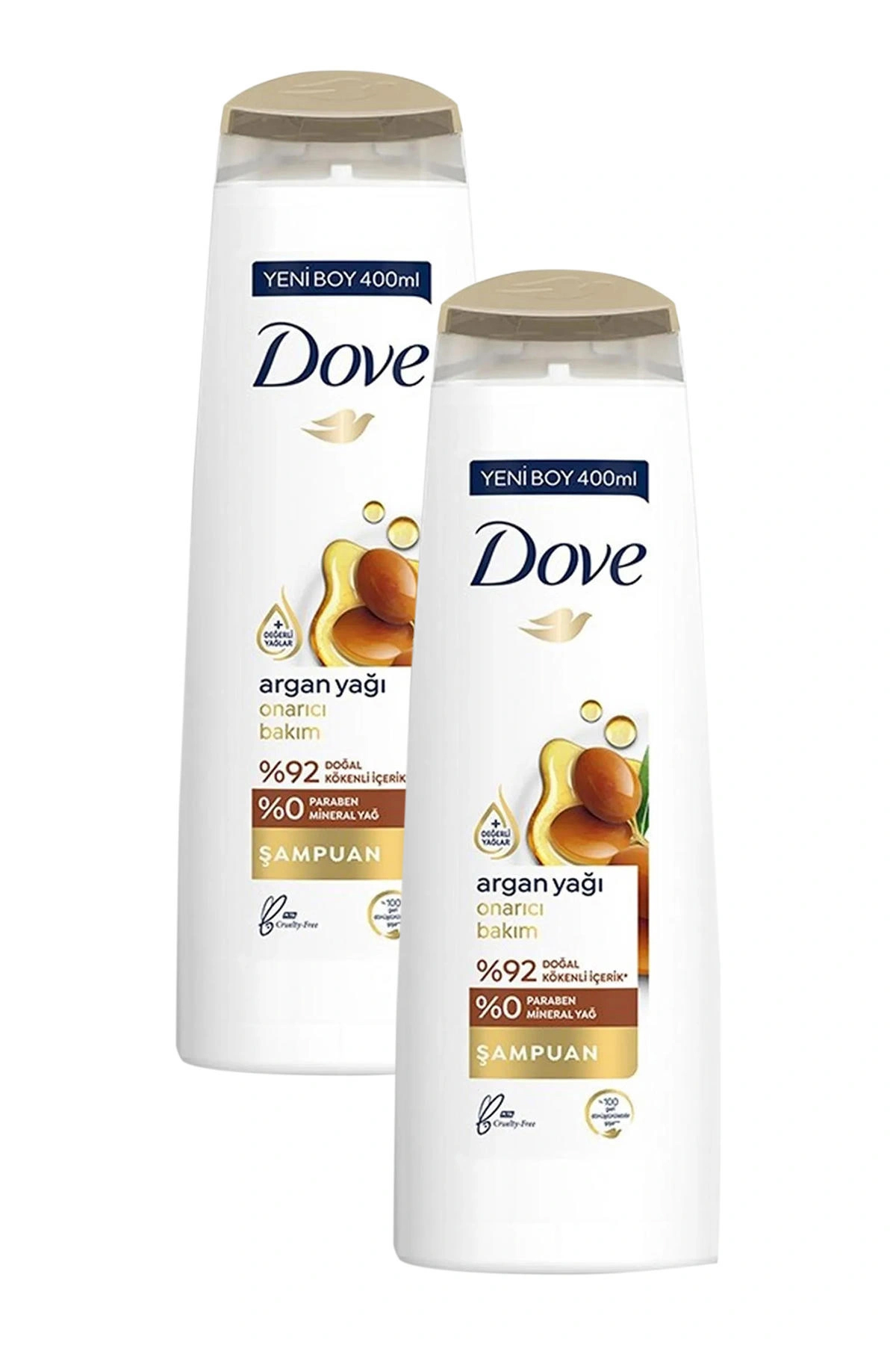 Dove Argan Yağı Onarım ve Bakım Şampuanı 400 ml X 2