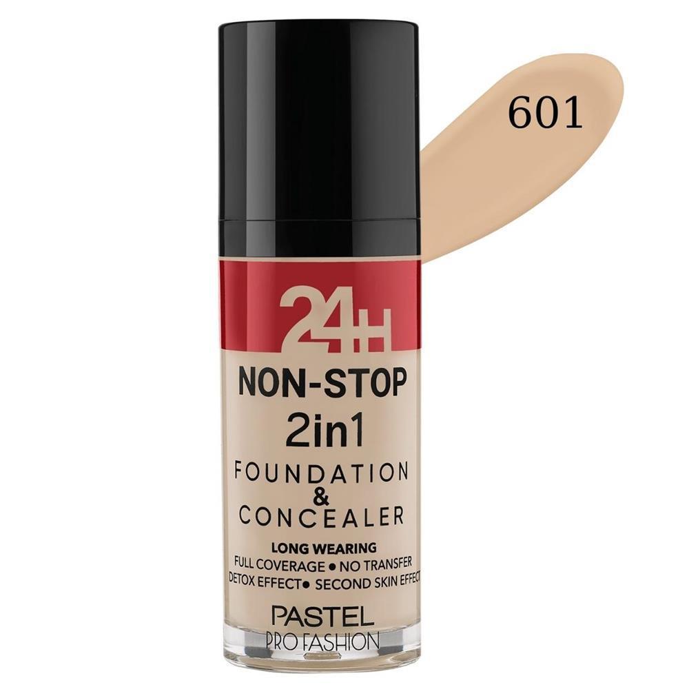 Pastel 24 H Non-Stop 2 İn 1 Fondeten Concealer No:601