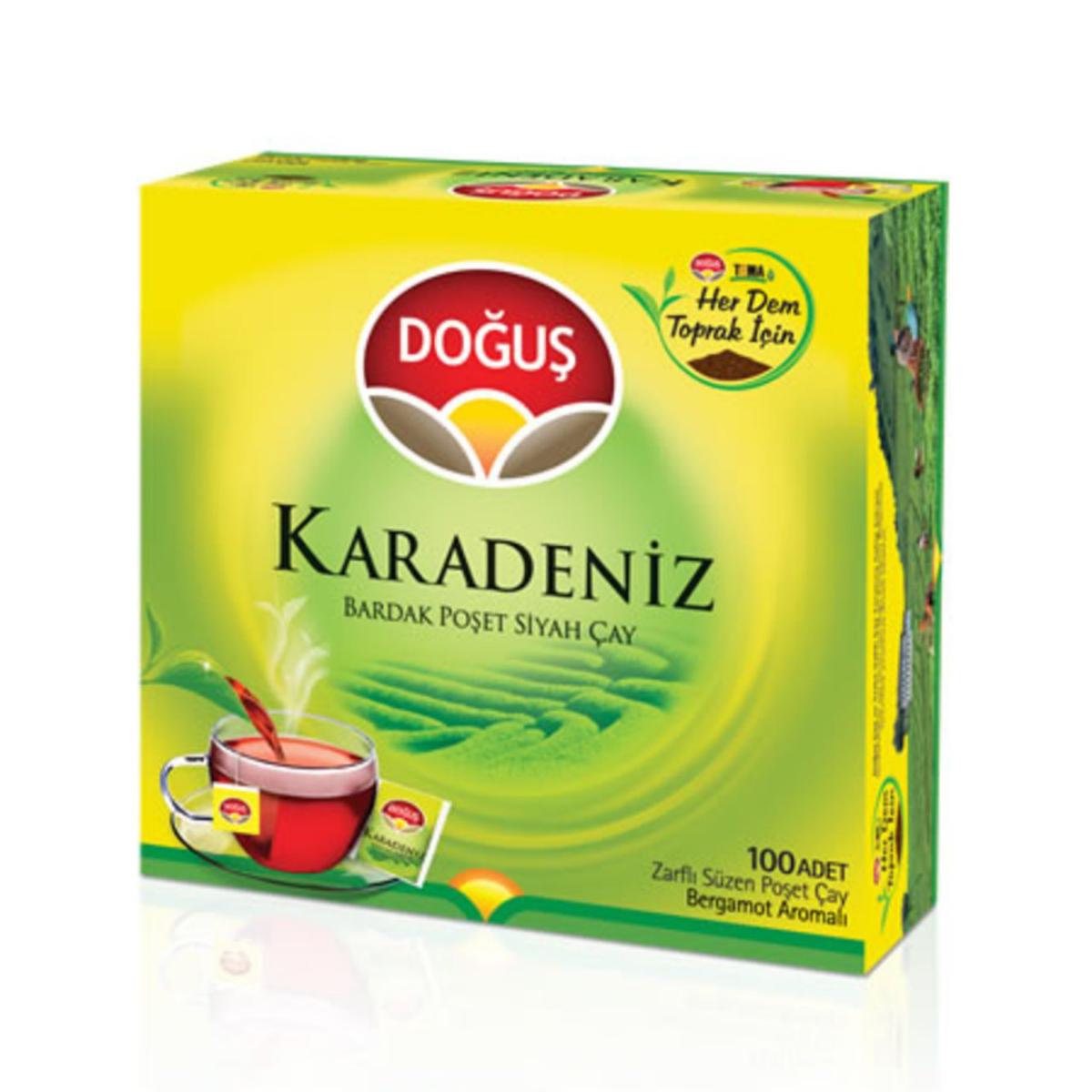 Doğuş Karadeniz Bergamot Bardak Poşet Siyah Çay 100'lü 