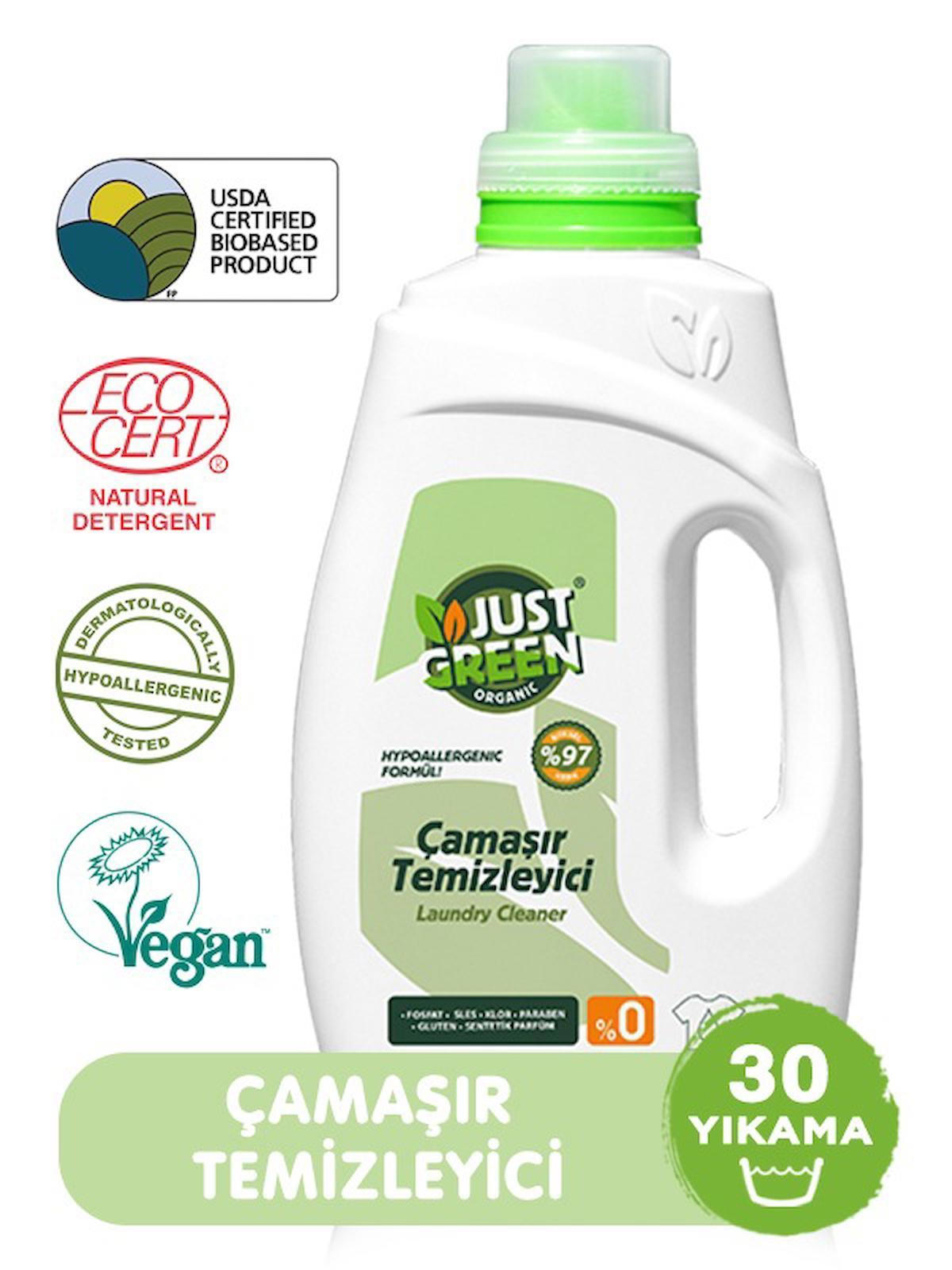 Just Green Leke Karşıtı & Hipoalerjenik Renkliler için Sıvı Deterjan 30 Yıkama 1.5 lt