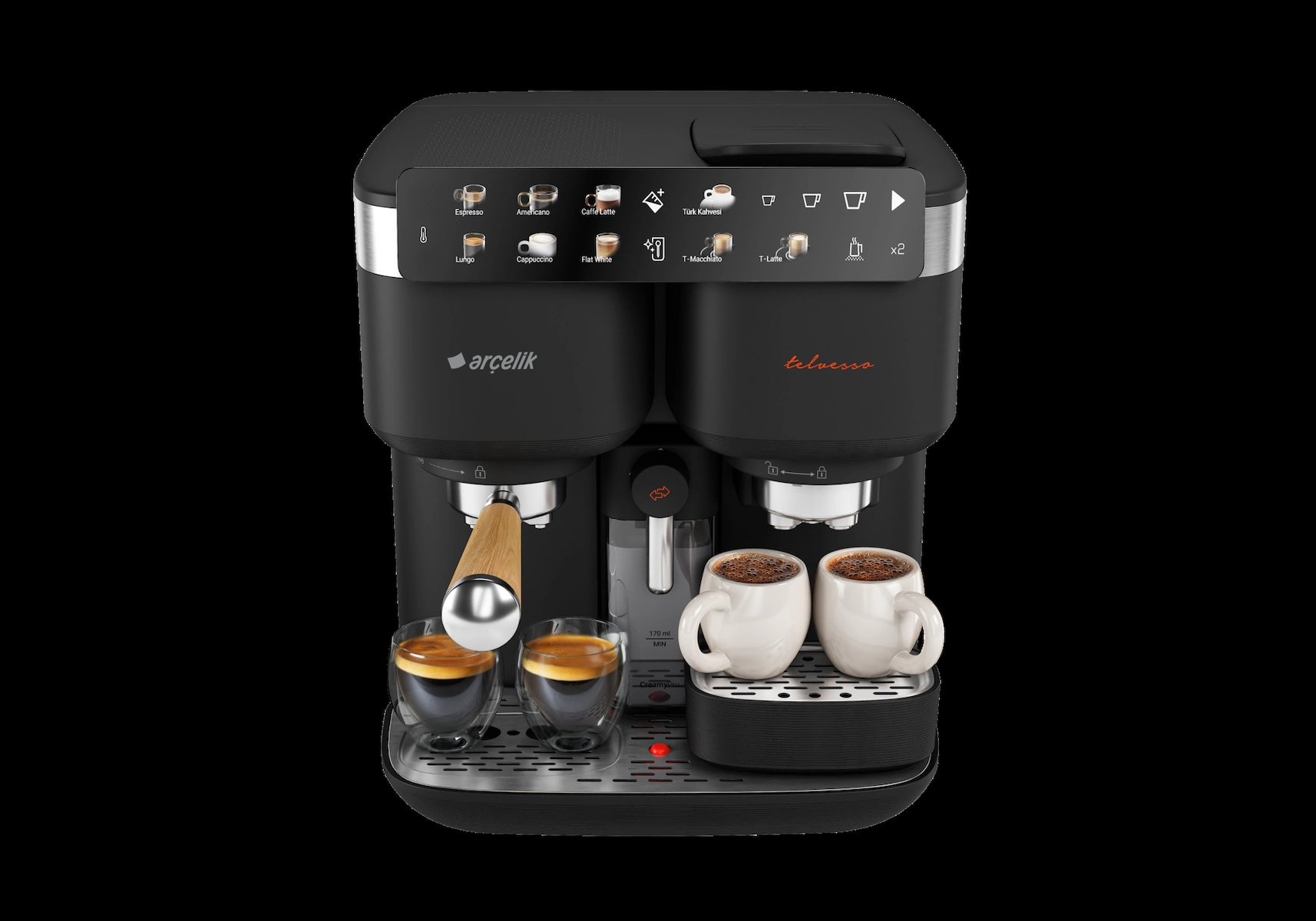 Arçelik TEM 9690 Telvesso® Türk Kahvesi Makinesi & Yarı Otomatik Espresso Makinesi
