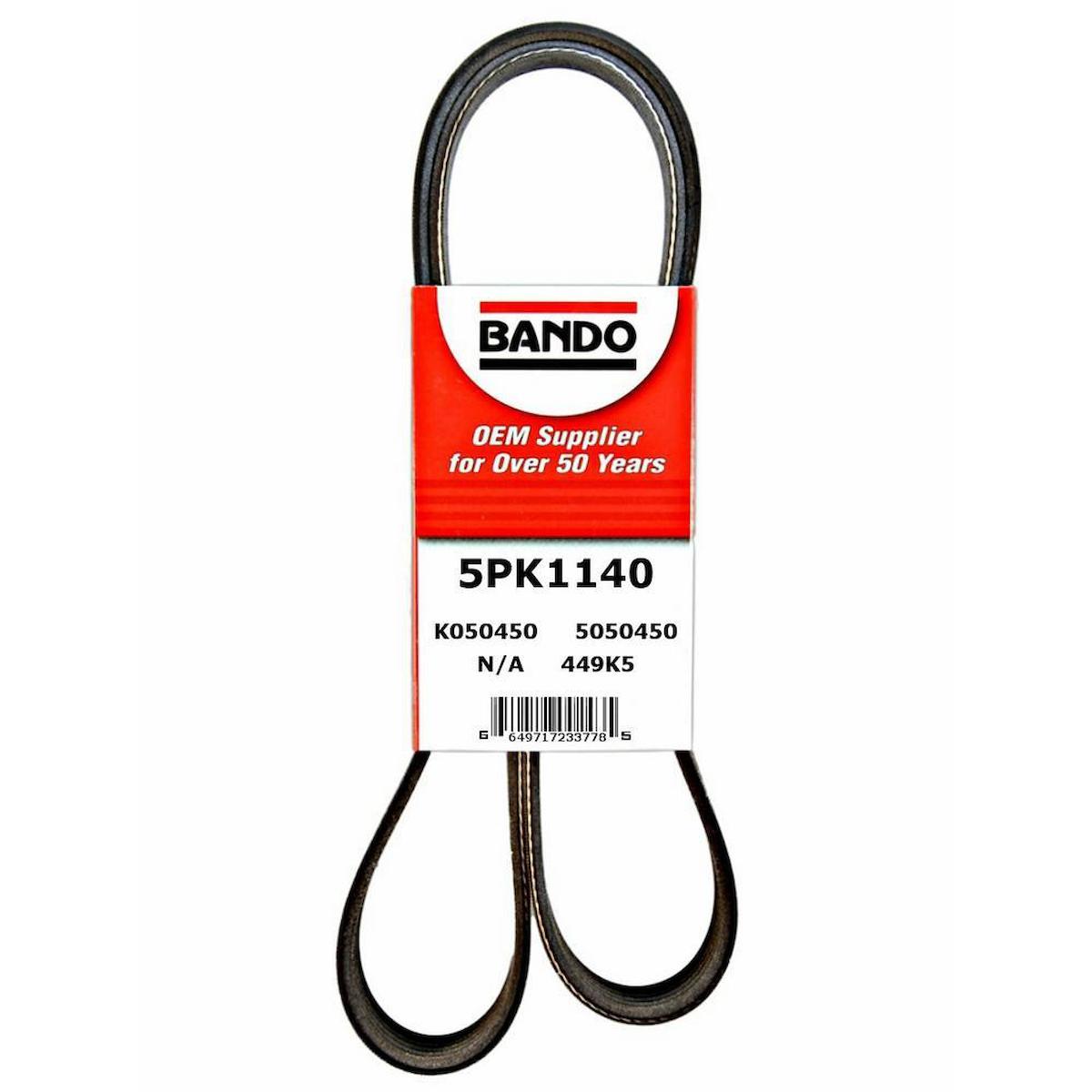 BANDO 5PK1140 KANALLI KAYIŞ FİAT 500 BRAVO DOBLO EGEA FİORİNO PUNTO LİNEA PANDA STİLO CLİO KANGOO MAGANE SCENİC SYMBOL AVENSİS COROLLA ESCORT FİESTA KA CİVİC COMBO