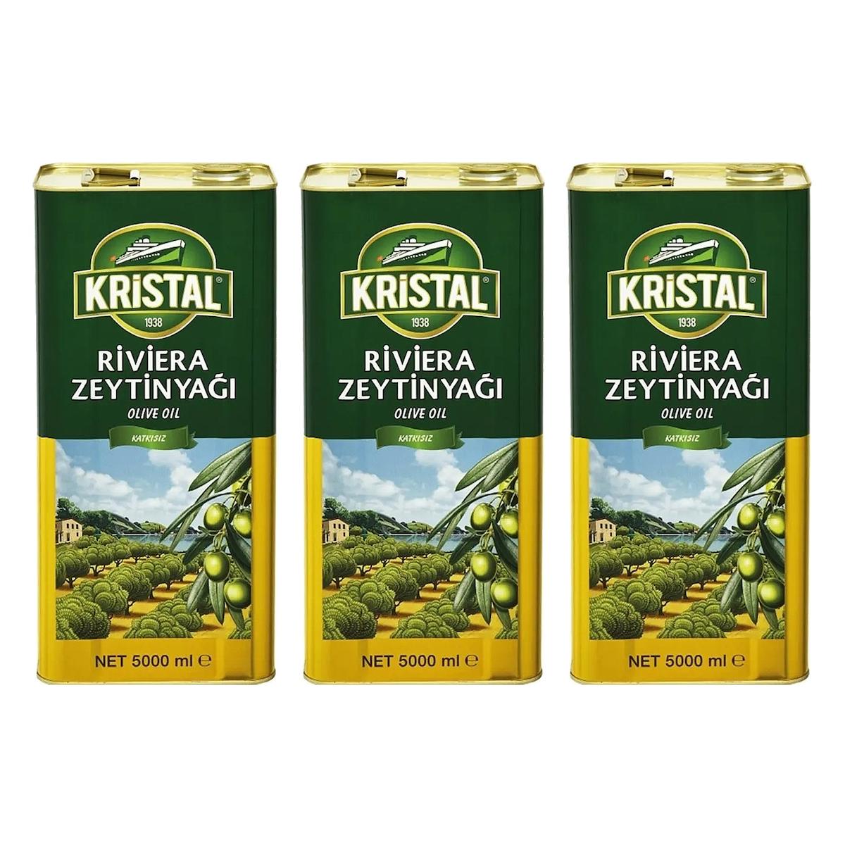 Kristal Riviera Zeytinyağı Teneke 3 x 5 L