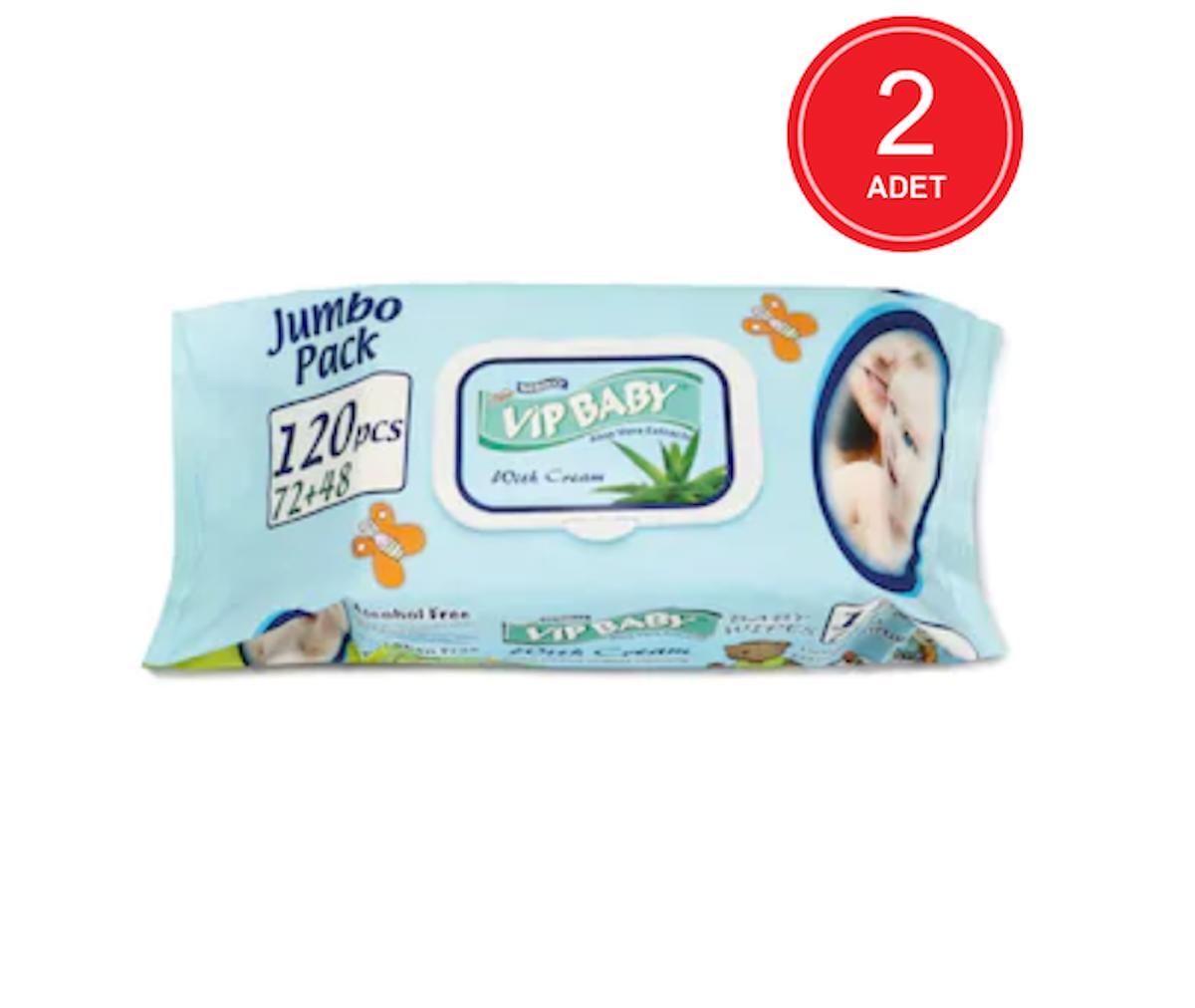 Bebiko Vip Baby Jumbo Pack Kremli Islak Mendil 2 x 120'li