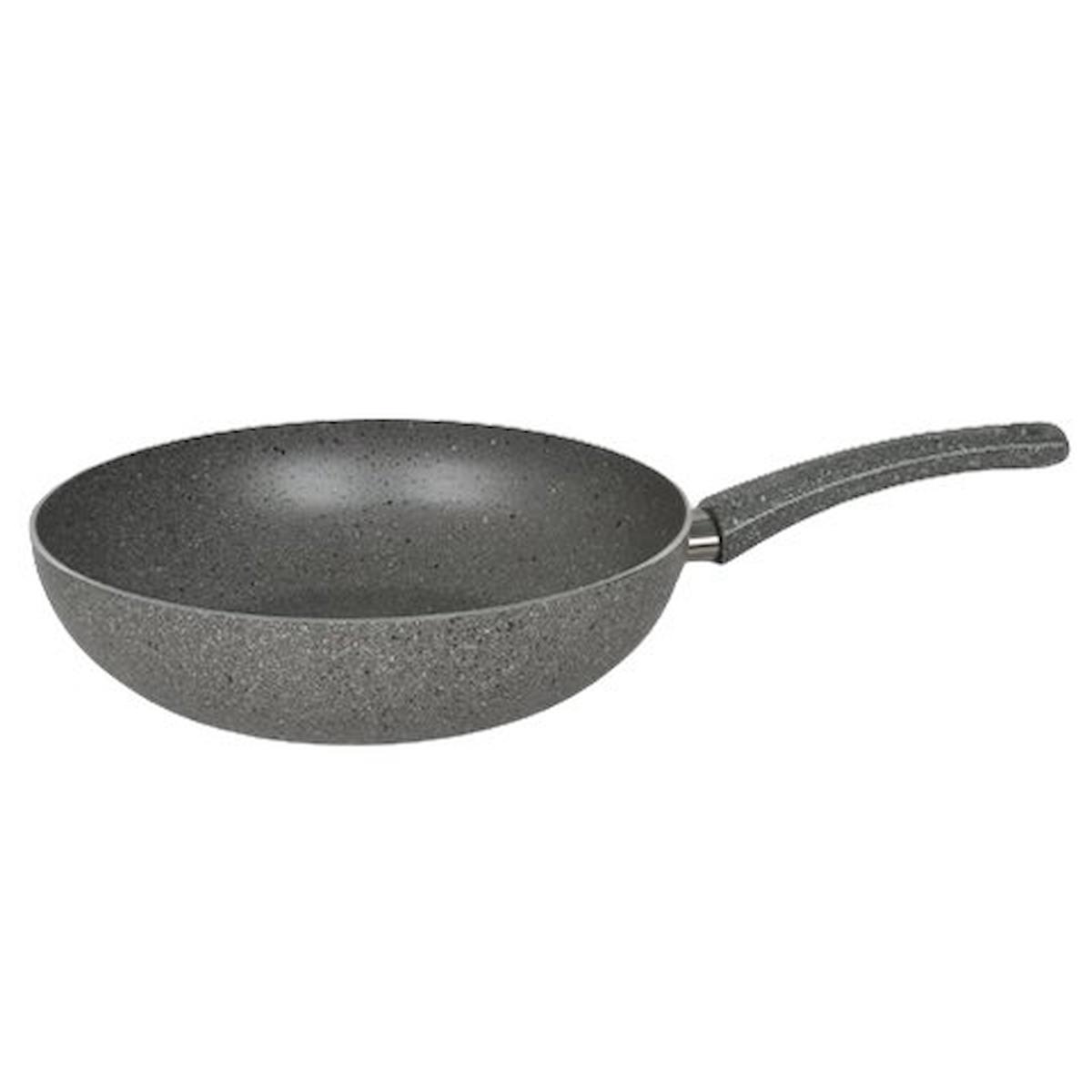 Mehtap Gri Granit Desenli Wok Tava 28 Cm