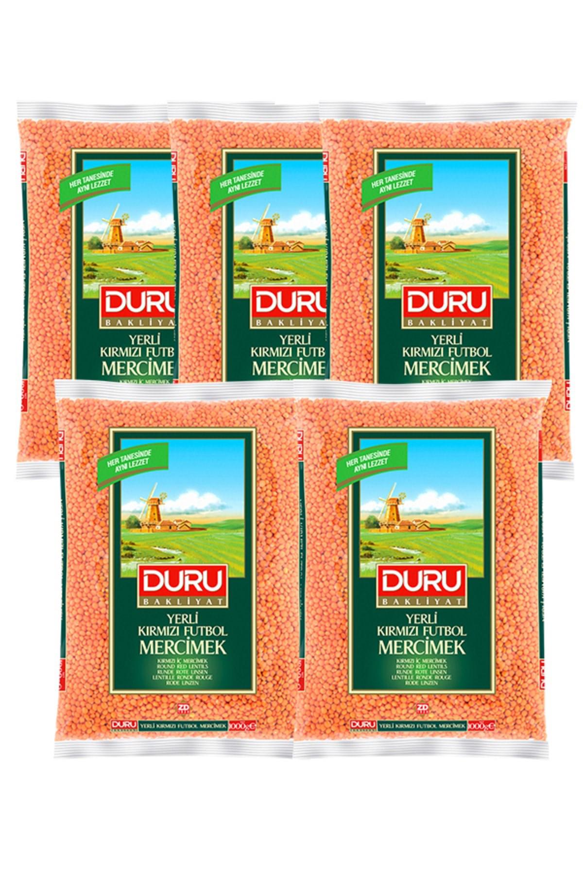 Duru Kırmızı Futbol Mercimek 1000 gr x 5 Adet