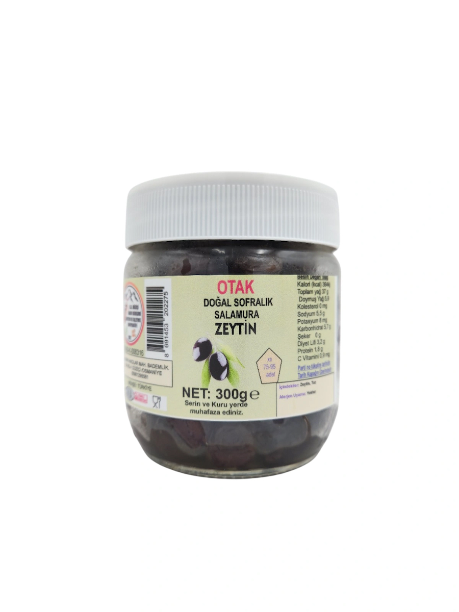 Otak Zeytin Sofralık Siyah (75-95) 300g