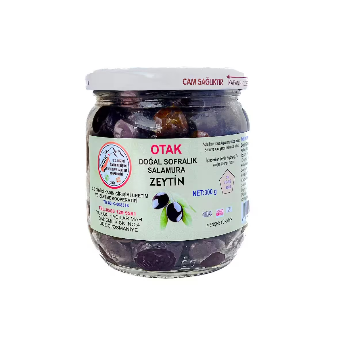 Otak Zeytin Sofralık Siyah (75-95) 300g