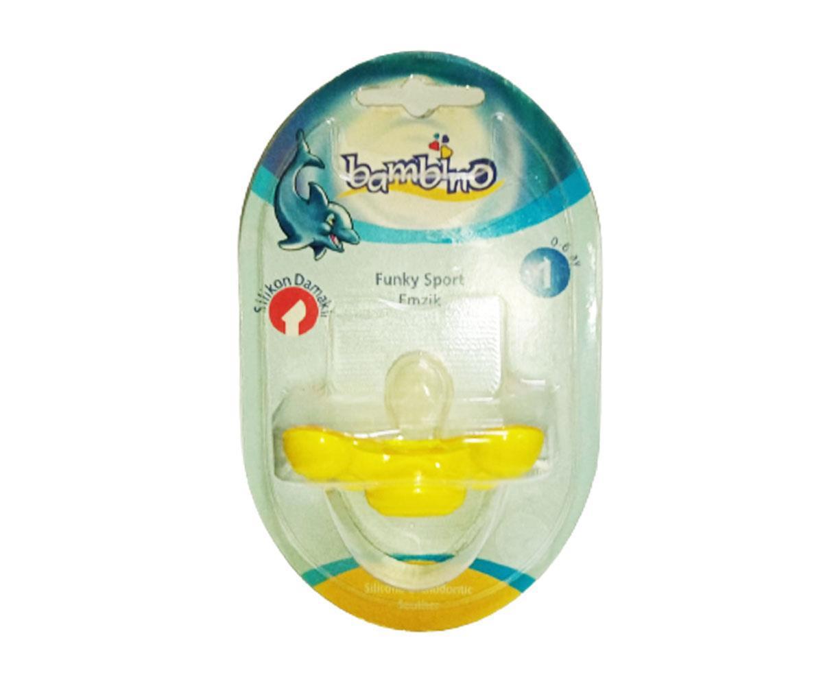 Bambino Funky Sport Silikon 0-6 Ay Damaklı Emzik  - Sarı