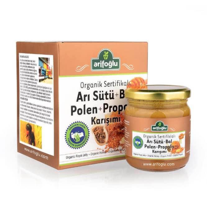 Arifoğlu Organik Arı Sütü + Bal + Polen + Propolis Macun 230g