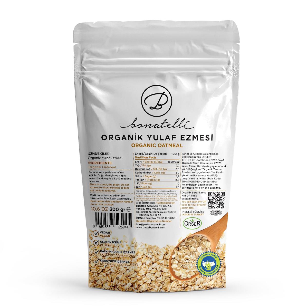 Organik Yulaf Ezmesi 300 Gr