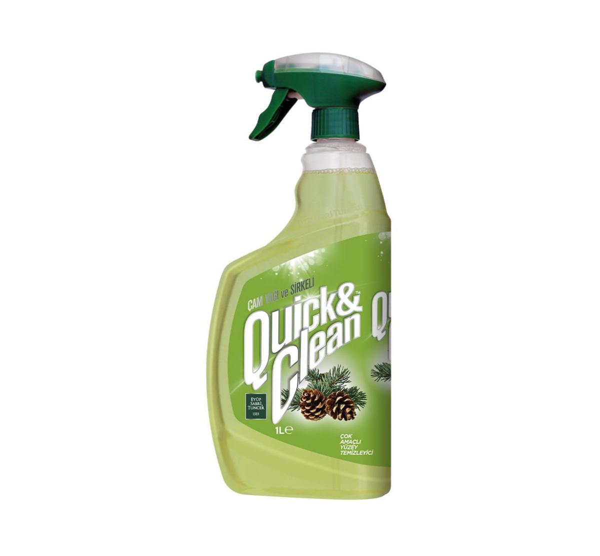 Quıck &amp; Clean Çok Amaçlı Yüzey Temizleyici Doğal Çam Yağlı 1 lt