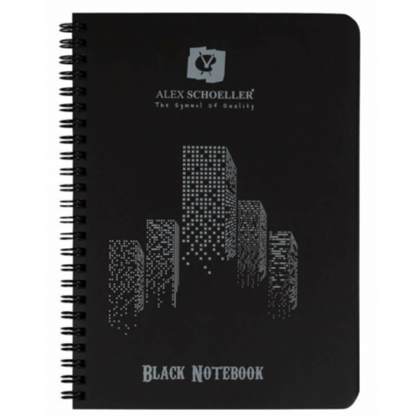 Spiralli PP Kapak Siyah Defter A-6 60 Yp. ALX-1620