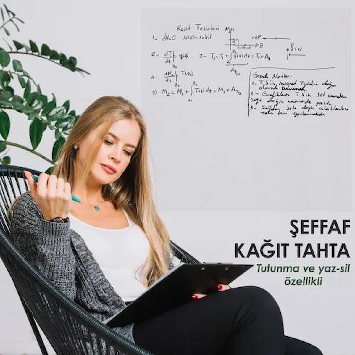 3 Adet Beyaz & Şeffaf (Baskısız) 120×100 Cm Akıllı Kağıt Tahta 2’li