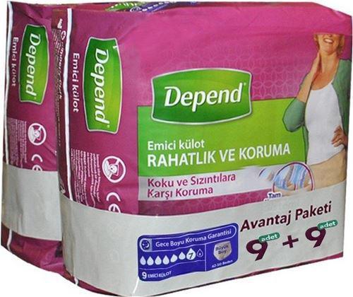 Depend Emici Külot Kadın Büyük 9+9 Avantaj Paket