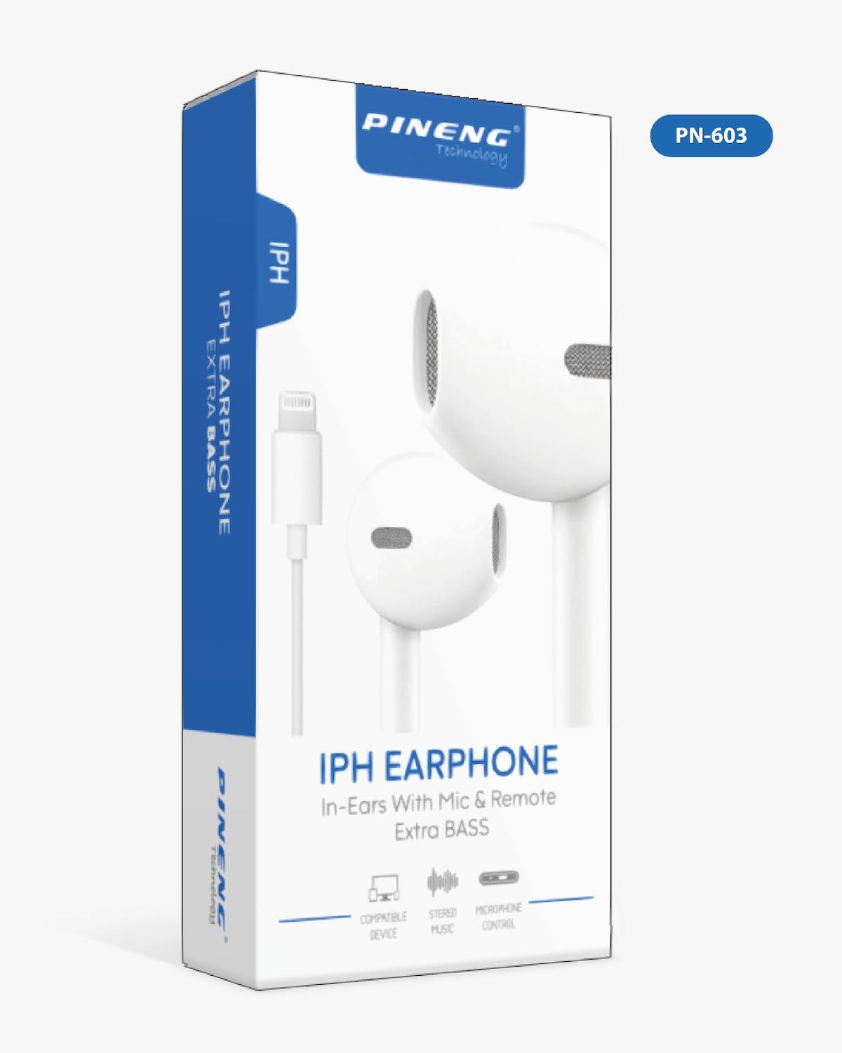 PINENG IPH EARPHONE EXTRA BASS LIGHTNING KULAKLIK PN-603