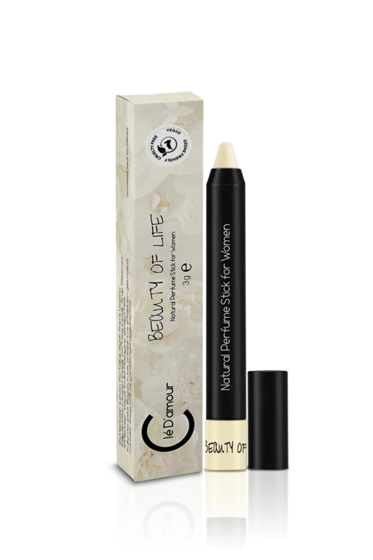 Cle D'Amour Kadın Stick Parfüm 3 gr - Beauty Of Life (Miskli/Çiçeksi) Women - Vegan