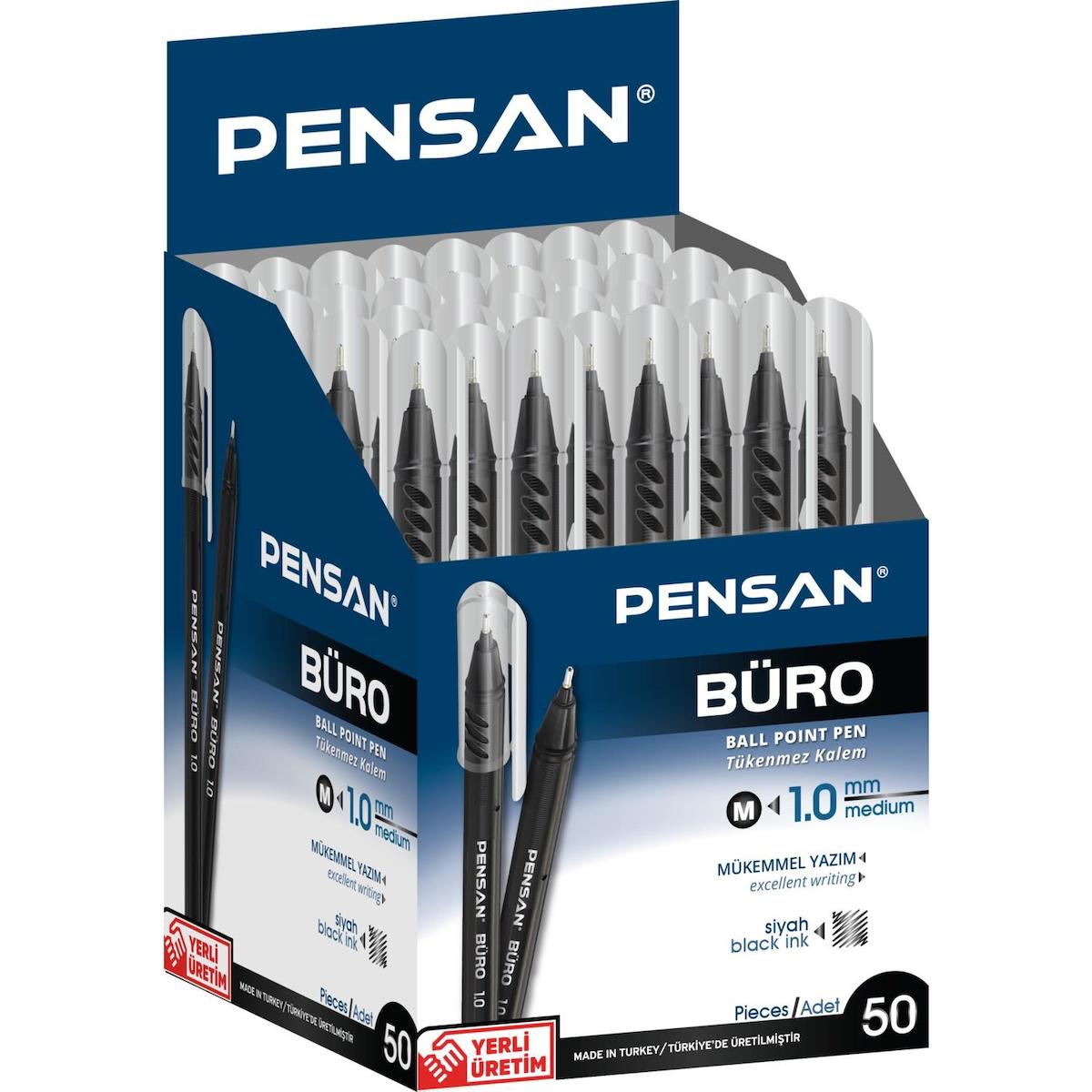 PENSAN TÜKENMEZ KALEM BÜRO 1.0mm SİYAH 50 Lİ 2270