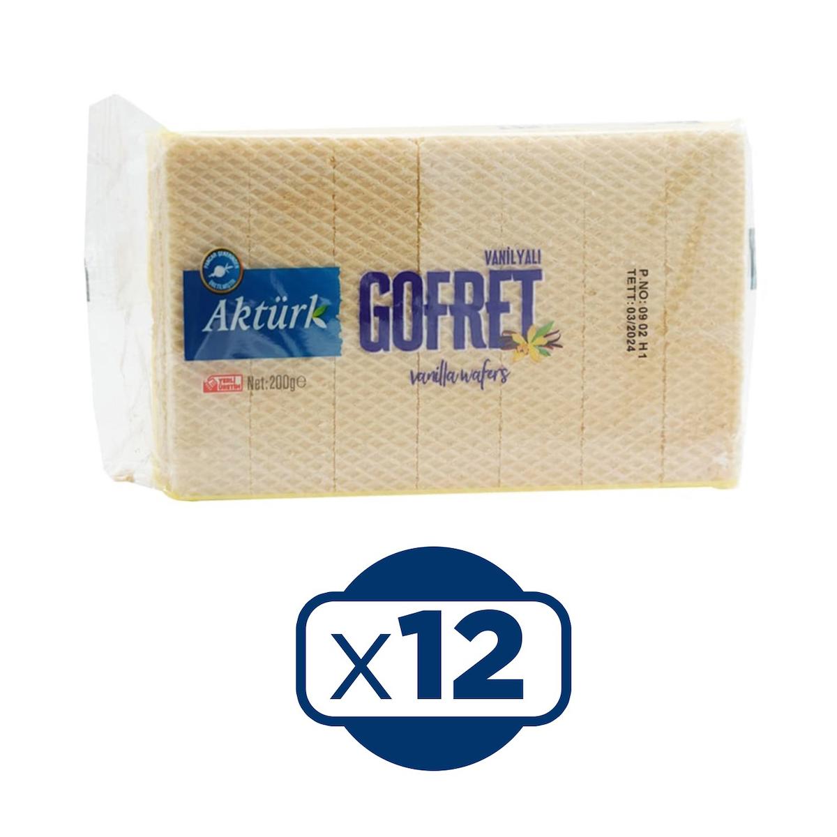 Aktürk Gofret Vanilyalı 200 gr 12 li