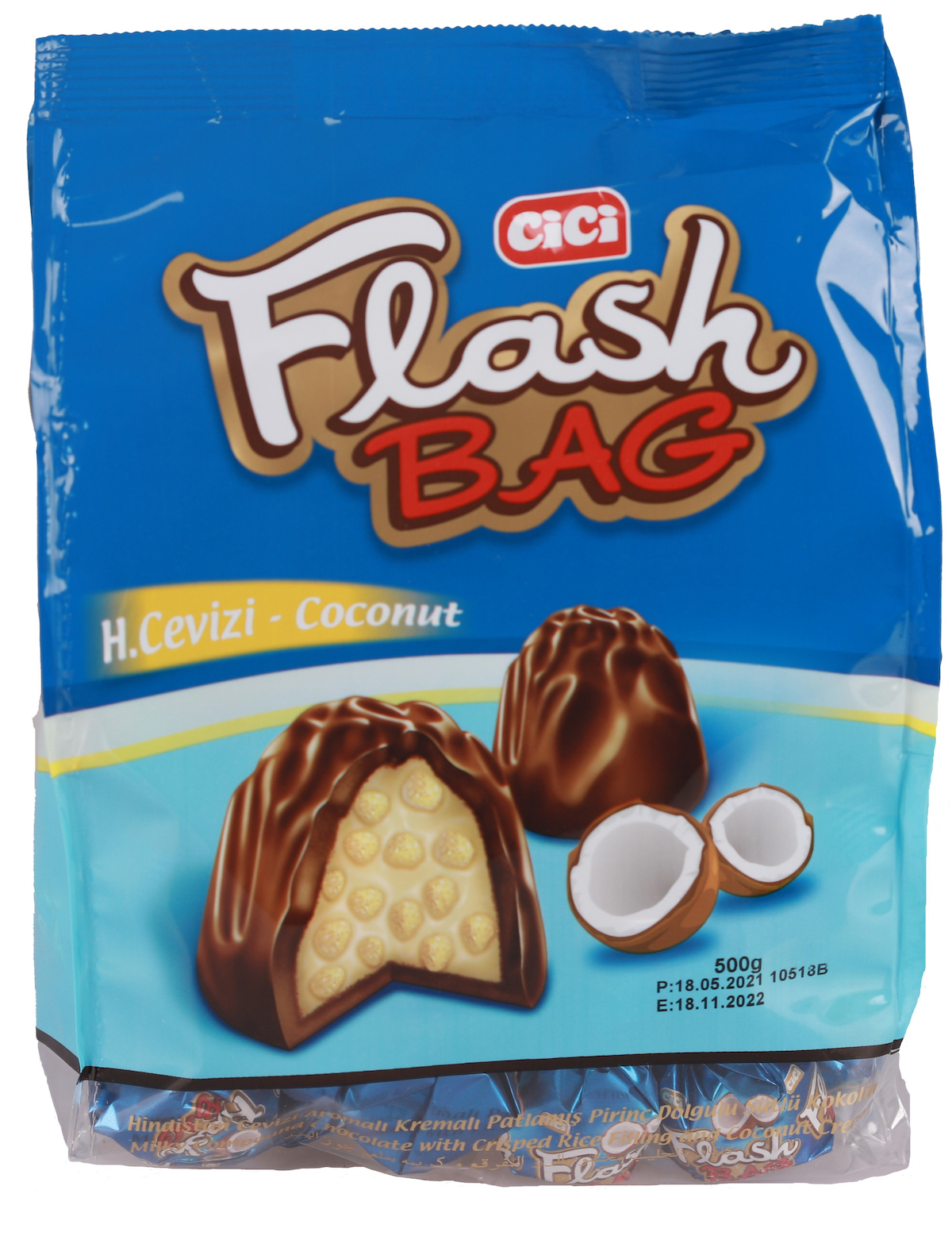 Cici Flash Bag Hindistan Cevizli 500 Gr. (1 Poşet)