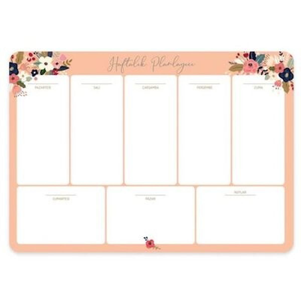 Keskin Color Haftalık Planner Blok Pudra 17x24