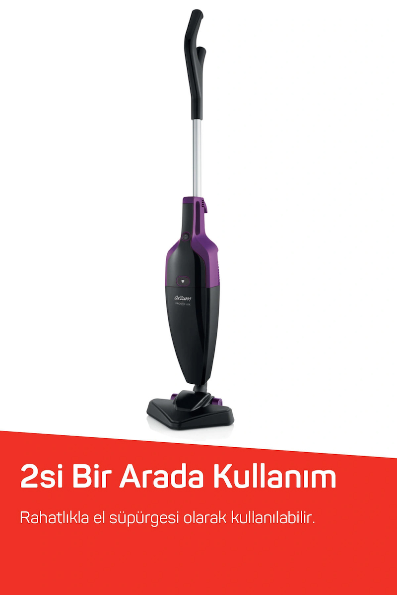 AR4075 Pronto Lux 2‘si 1 Arada Dikey Elektrikli Süpürge 800W, 1,5 L Toz Haznesi, Mürdüm