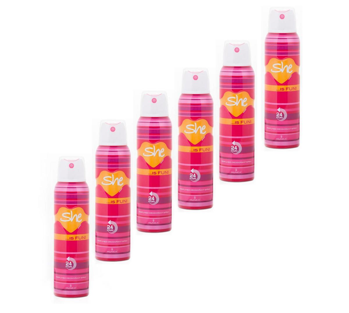 6 Adet She Deodorant Fun 150 ml Bayan Spray