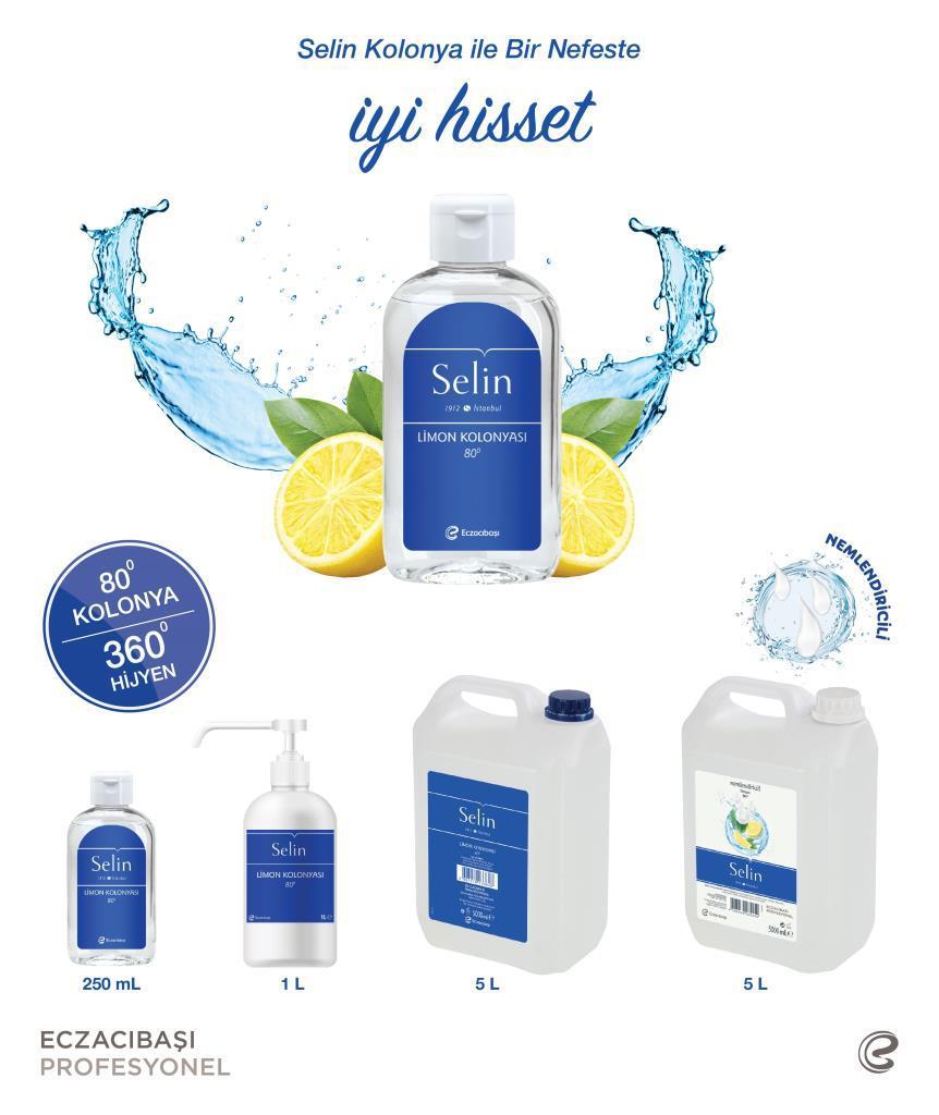 Selin Limon Kolonyası 80 Derece Pet Şişe 5 lt