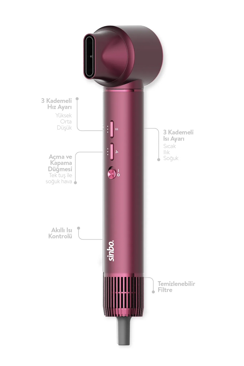 Pro Compact Uzun Multi-styler Hava Üfleme 5in1 Saç Şekillendirici Bldc Shd-1729 Royal Gilded Red