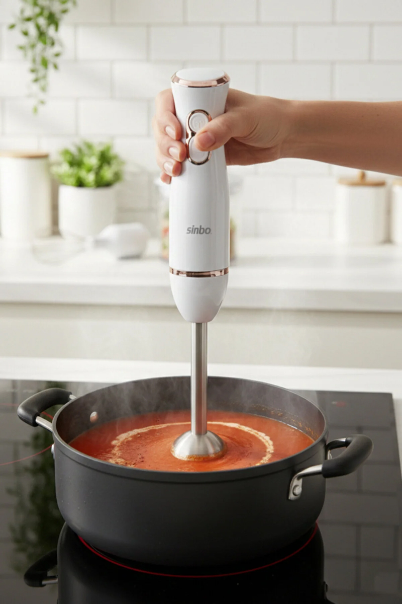 SHB-7530 Çok Fonksiyonlu El Blender Seti – Rose Gold – Doğrayıcı & Çırpıcı Aparatlı
