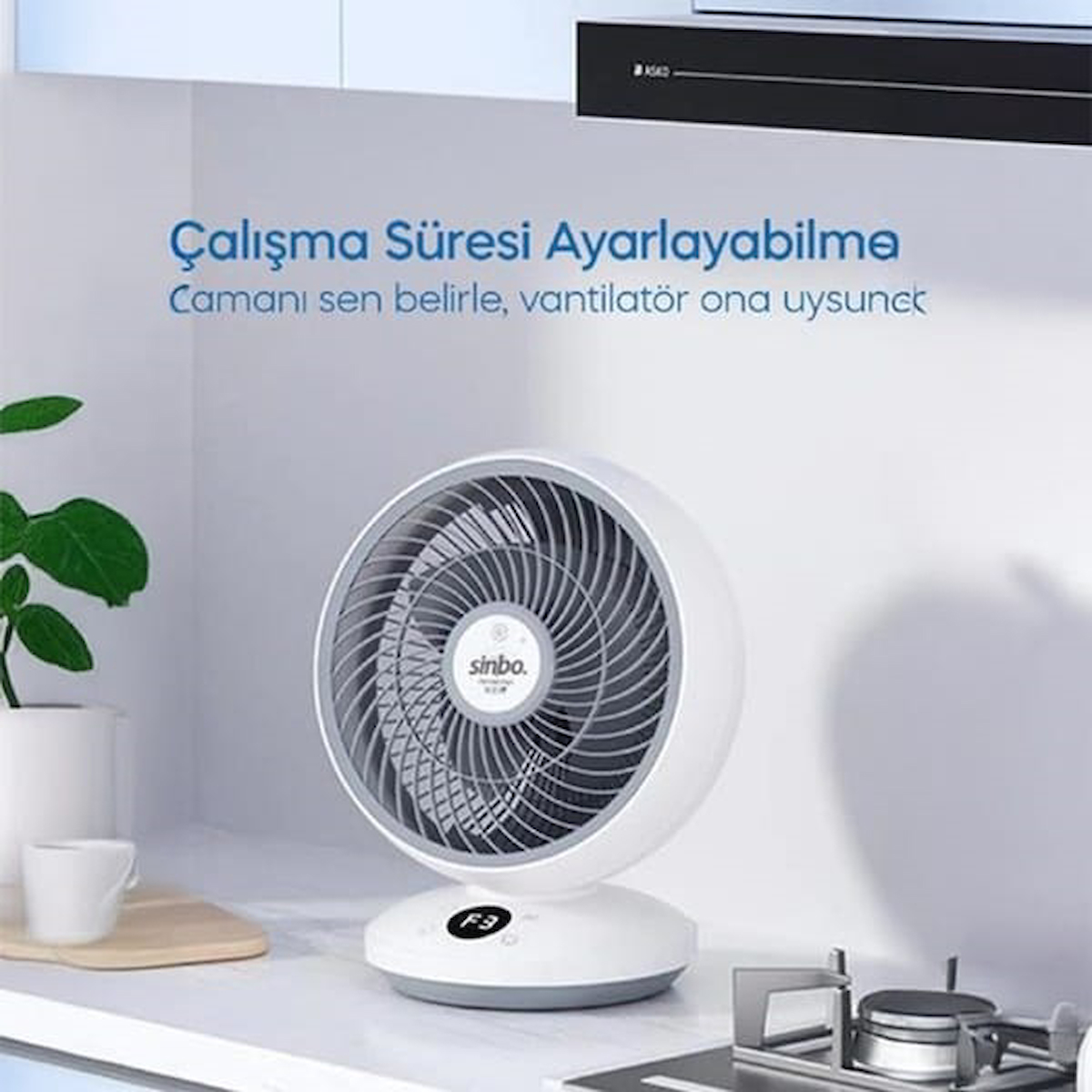 Sinbo SF-7702 Masaüstü Fan – Beyaz / Krem