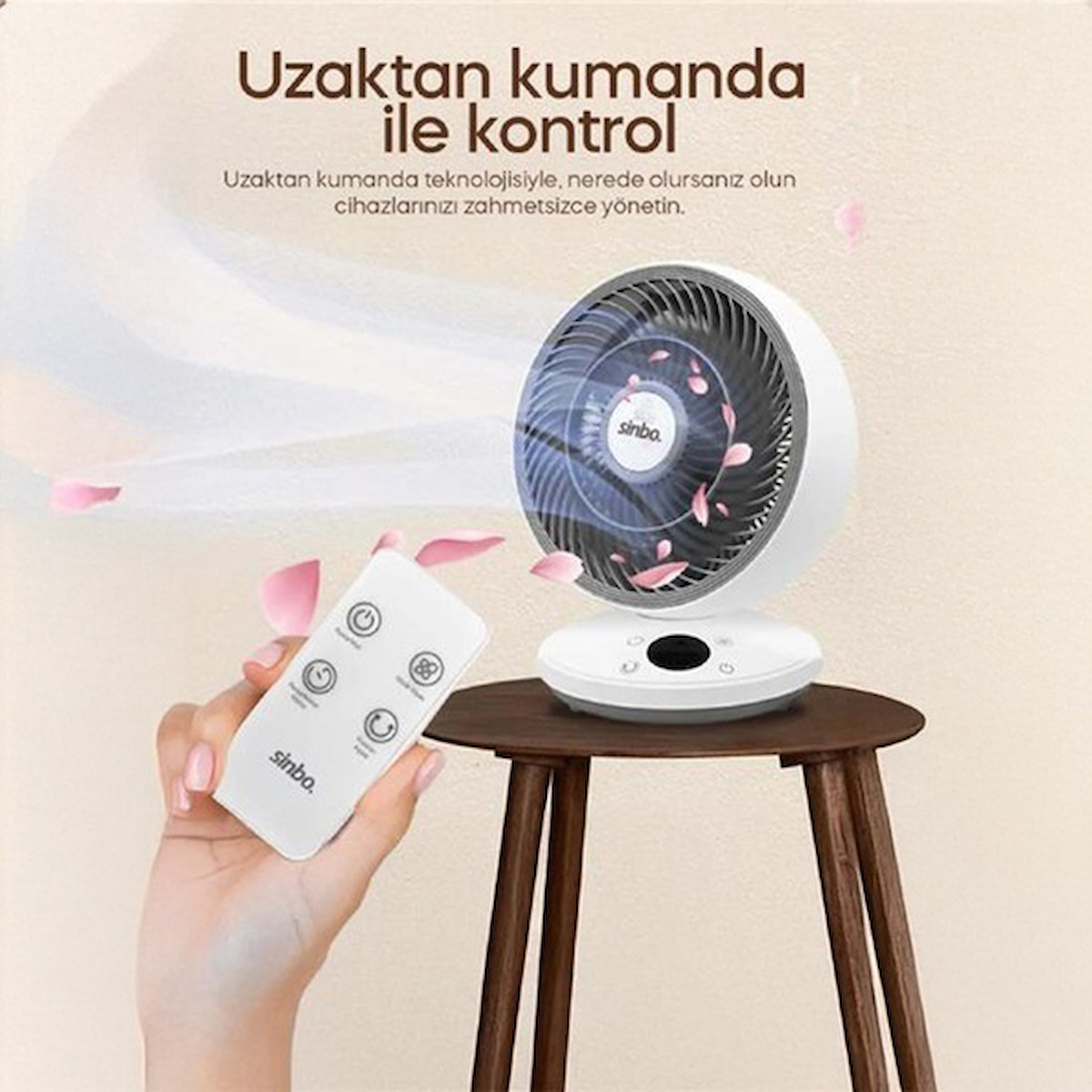Sinbo SF-7702 Masaüstü Fan – Beyaz / Krem