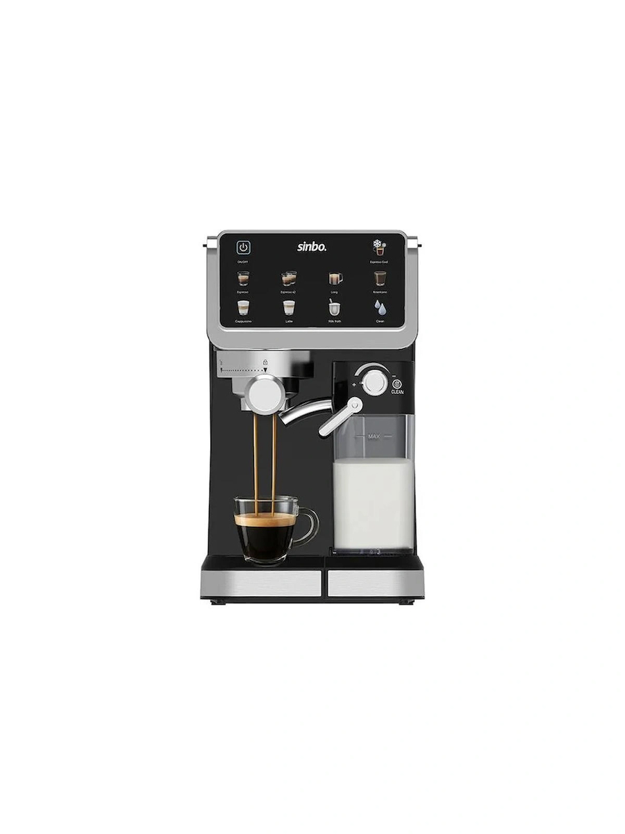 Sinbo Scm‑2994 Pro Kapsüllü & Toz Kahve Espresso Makinesi – 15 bar Basınç, Süt Haznesi, Dokunmatik