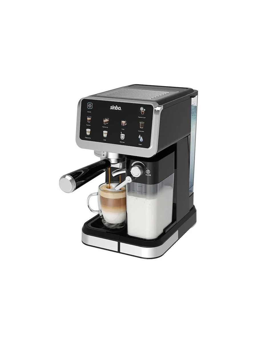 Sinbo Scm‑2994 Pro Kapsüllü & Toz Kahve Espresso Makinesi – 15 bar Basınç, Süt Haznesi, Dokunmatik