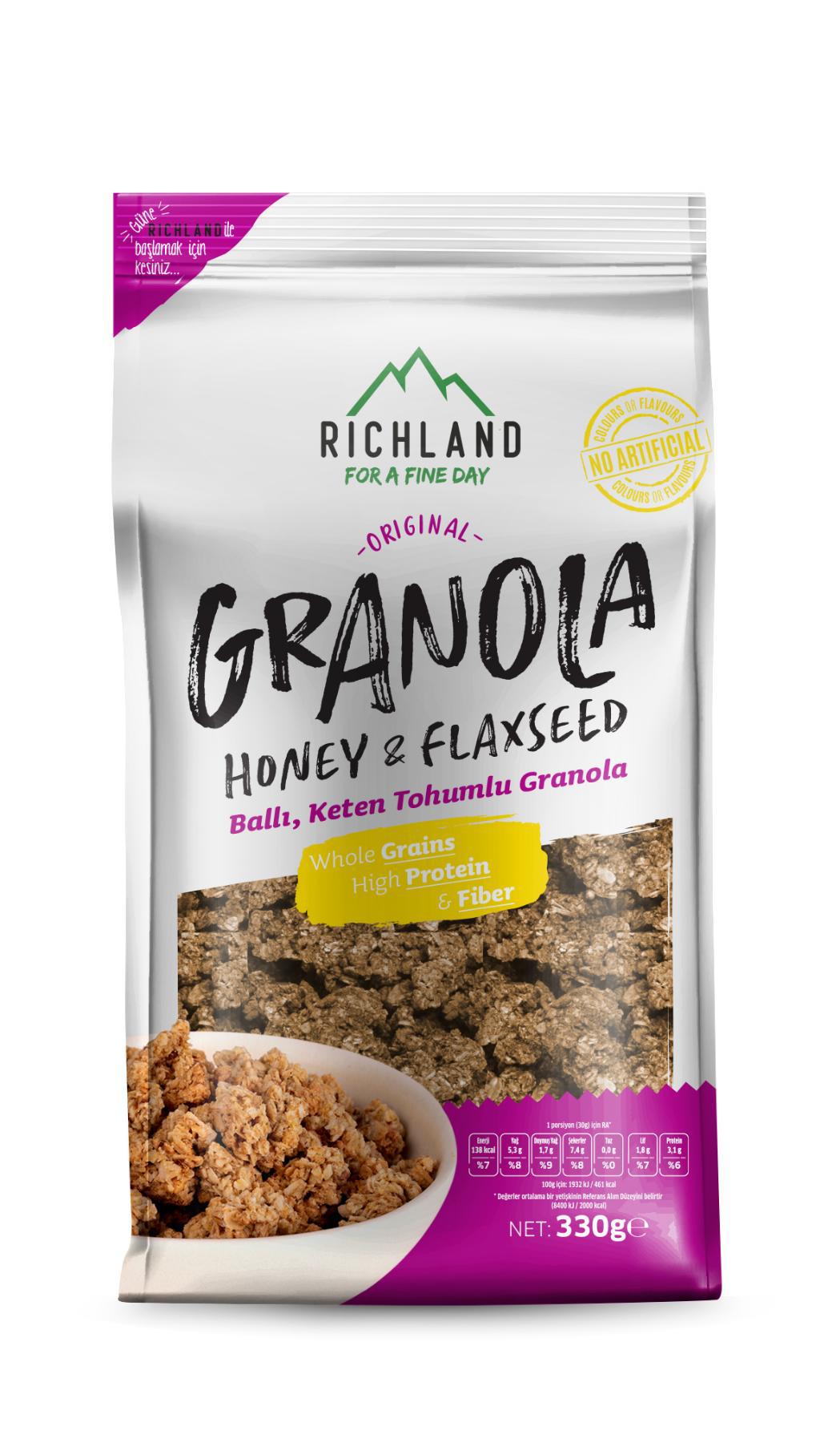 Richland Granola Ballı ve Keten Tohumlu 330 gr