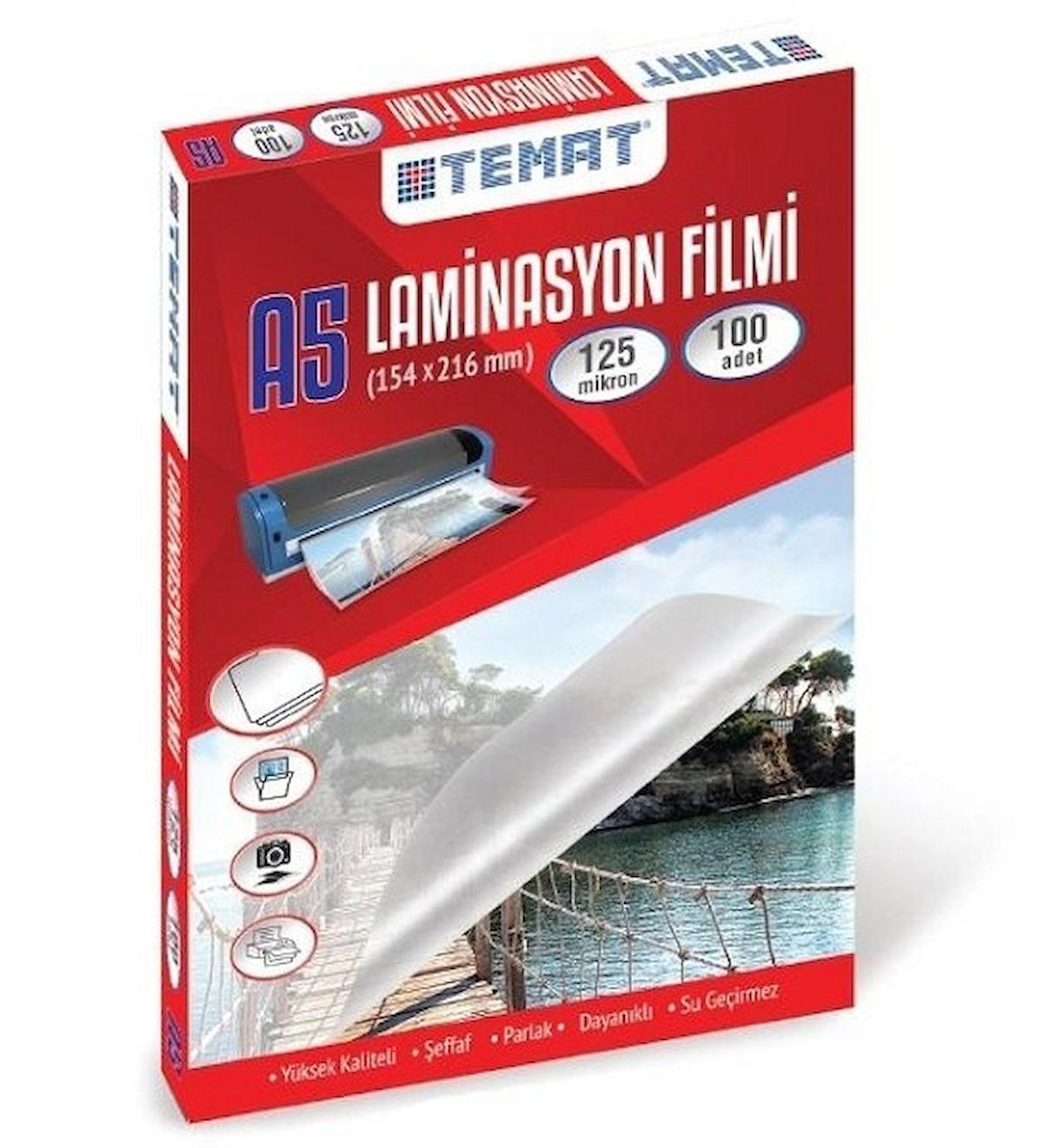 Temat Laminasyon Film A5 100Lü 125 Mikron