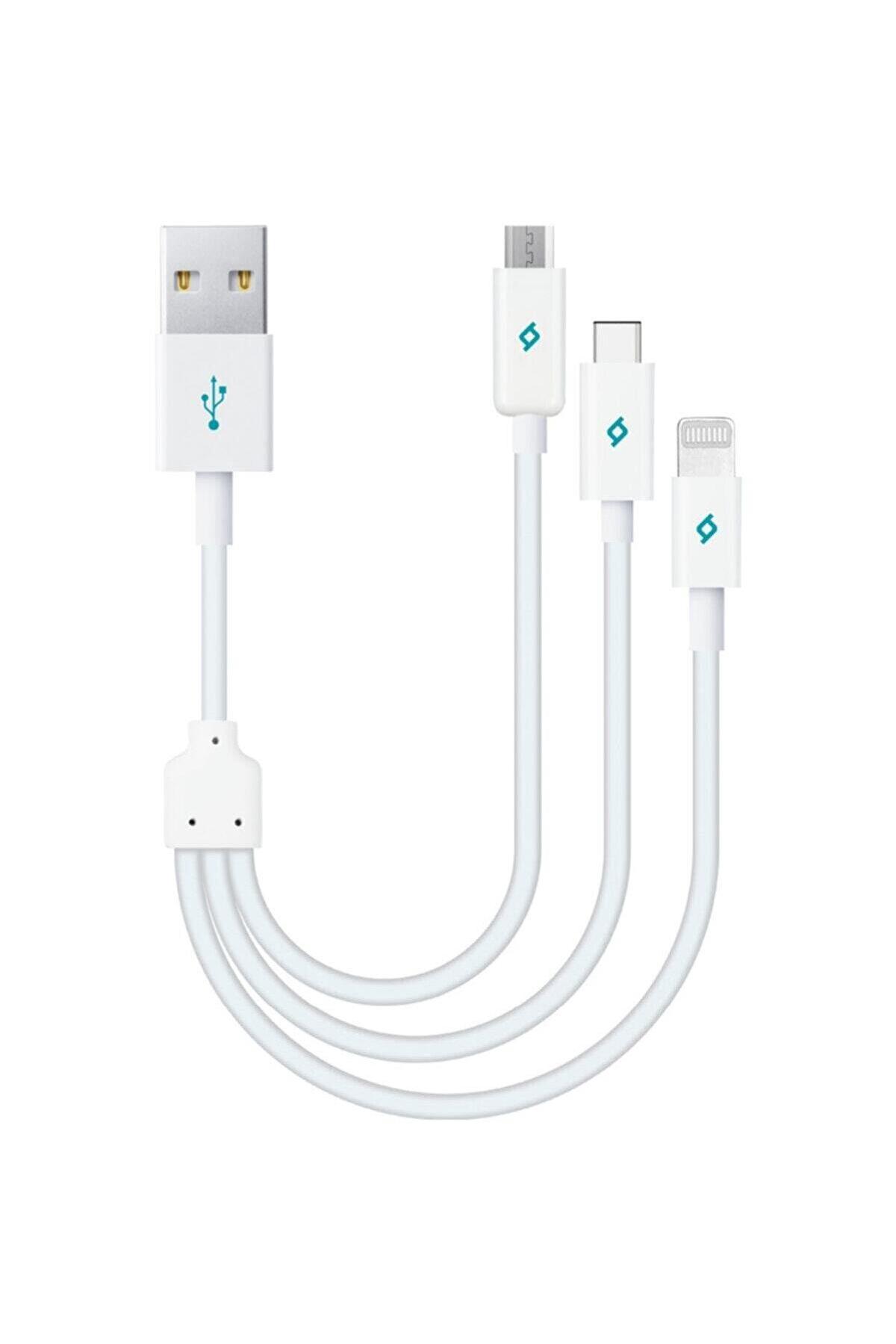 Ttec MiniCable Trio 30cm Şarj Kablosu Type-C, Lightning, Micro USB  2DK13