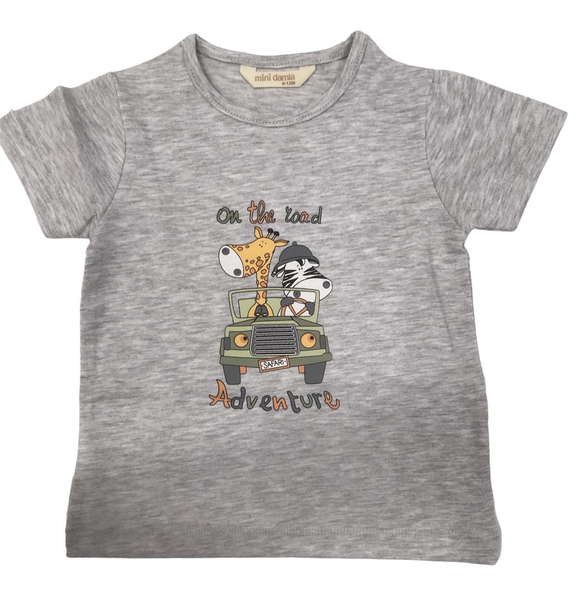 Mini Damla T-Shirt Safari Açık Gri Melanj