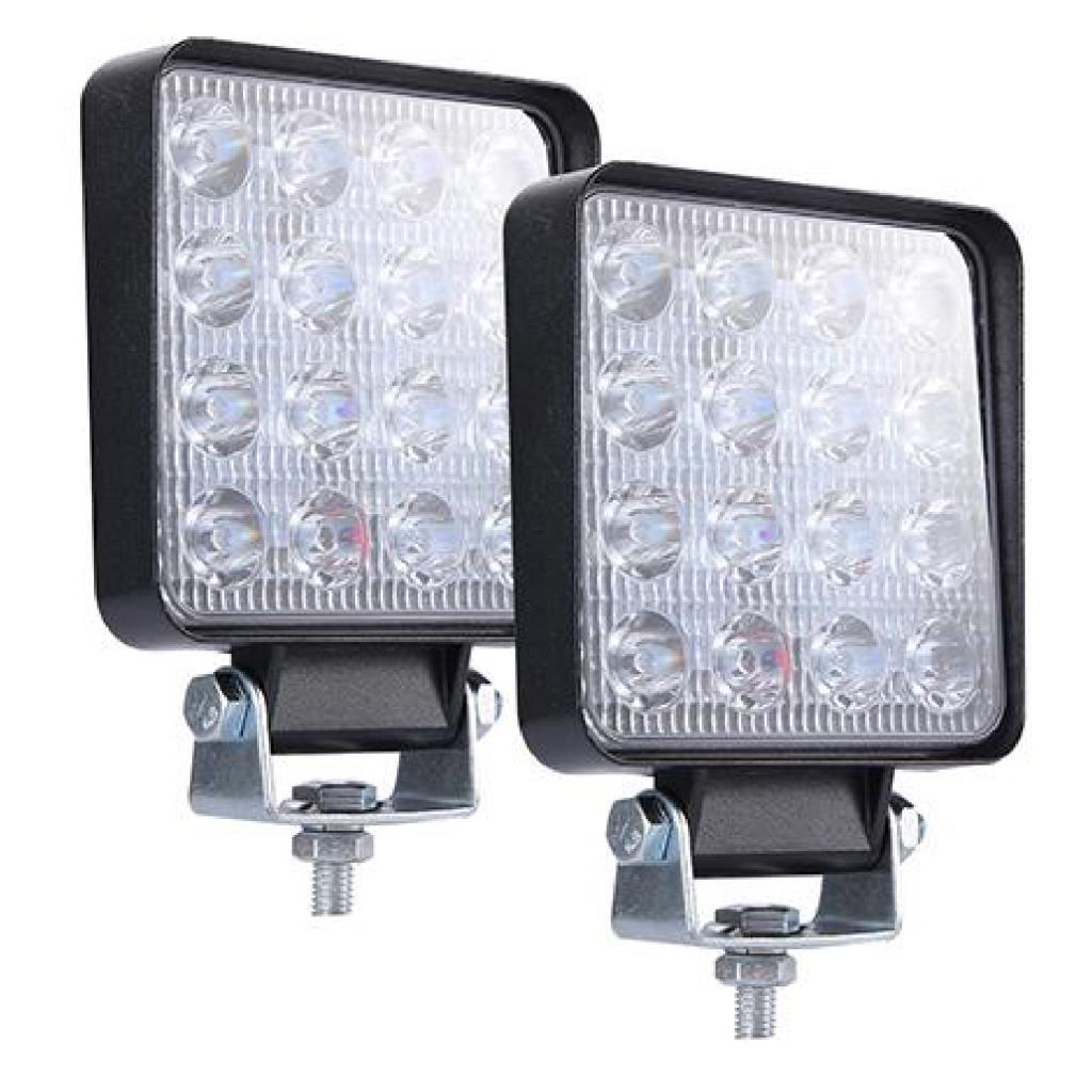 Off Road Gündüz Farı 16 Led Kare Çalışma Lambası 48 Watt - 2 ADET