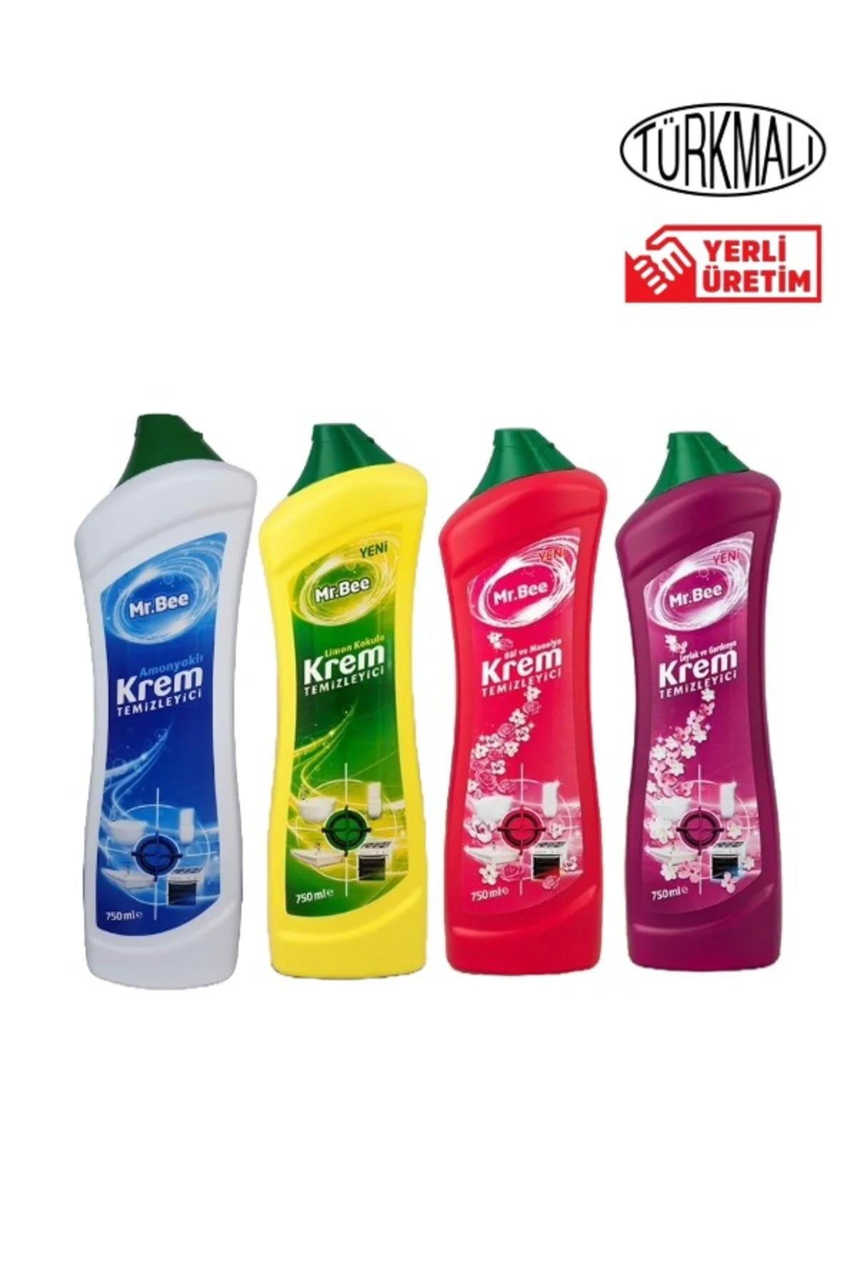 YÜZEY TEMİZLEYİCİ AMONYAK +GÜL VE MANLYA+LEYLAK GARDENYA+ LİMON KOKULU 750 ML 4 LÜ