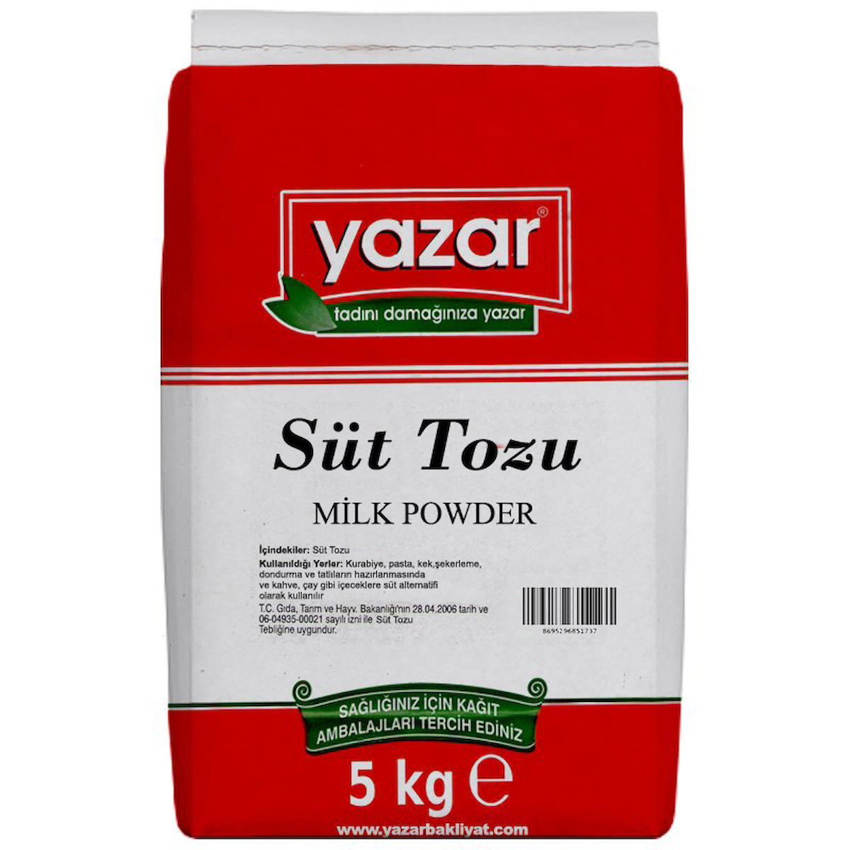 Yazar Süt Tozu (İÇİLEBİLİR)  5 Kg