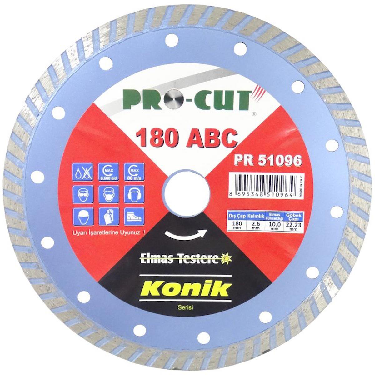 Pro-Cut PR51096 180ABC Daire Testere 180mm - Beton, Granit, Doğal Taş, Seramik, Mermer